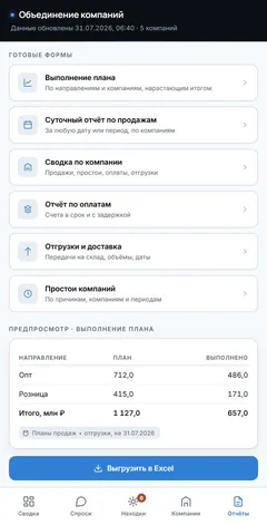 База данных: отчёты